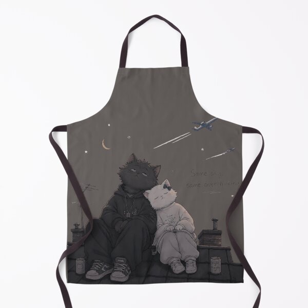 Item preview, Same Sky Same Overthinking Rooftop Cats Illustration designed and sold by alvinavery.