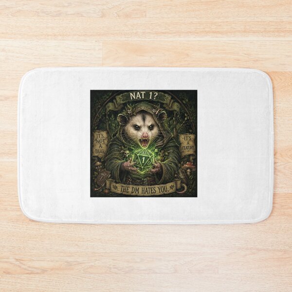 Item preview, Funny Feral Druid Opossum D20 Dice TTRPG Meme designed and sold by hakobyans.