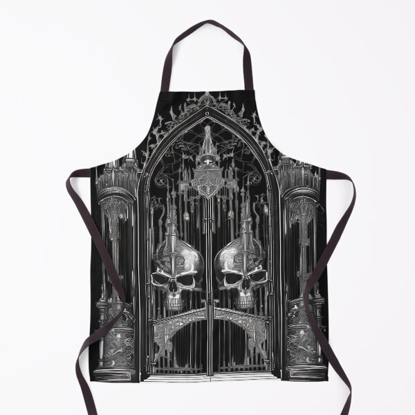 Item preview, Gothic Cathedral Gates Twin Skull Engraving designed and sold by DarkOriginArts.