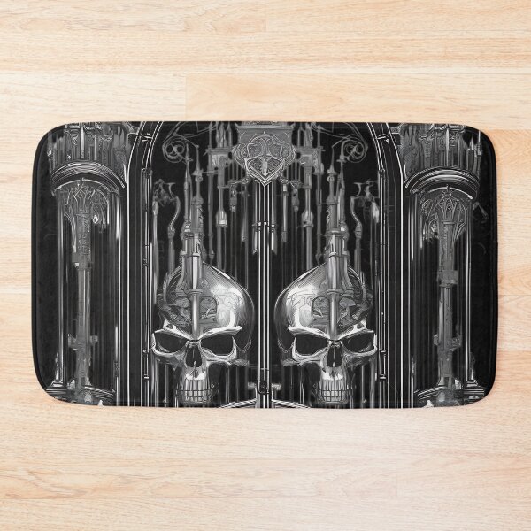 Item preview, Gothic Cathedral Gates Twin Skull Engraving designed and sold by DarkOriginArts.