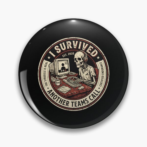 Item preview, I Survived Another Teams Call Vintage Skeleton Emblem Retro designed and sold by Fenay Designs.