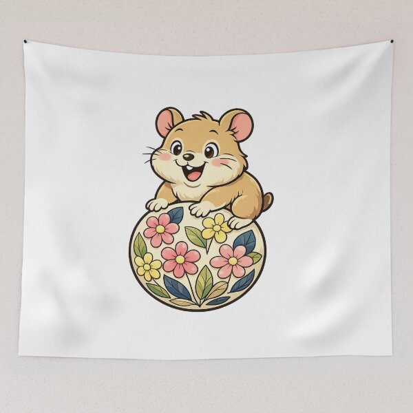 Item preview, Hamster and Flower Cute Floral Hamster Design designed and sold by SoftSproutstu.