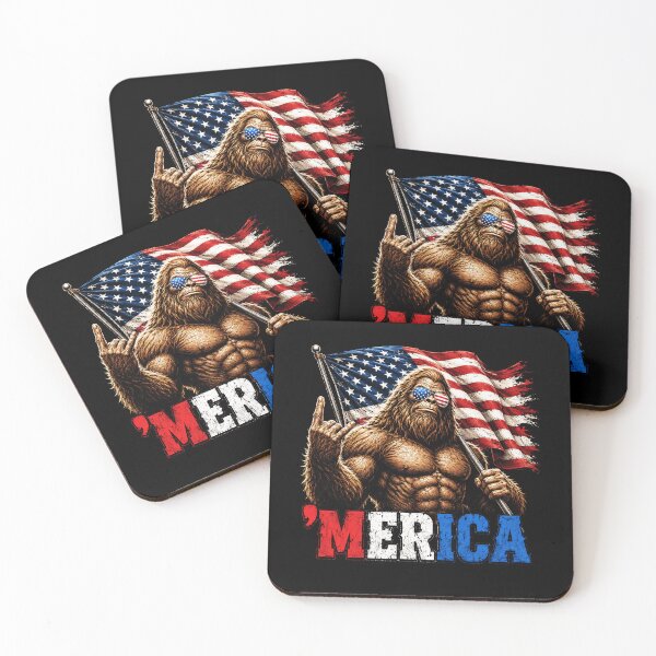 Item preview, Bigfoot Merica Rock American Flag Patriotic 4th of July  designed and sold by jolihanot.