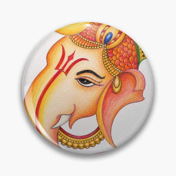 Item preview, Sacred Ganesha Oil Pastel Artwork designed and sold by SolaraNature.