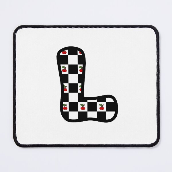 Item preview, Checkered Pattern “L” with Cherries designed and sold by SoaringMoon.