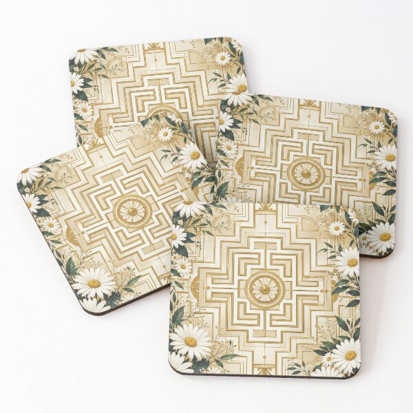 Item preview, Art Deco Daisy Floral Geometric designed and sold by Lizetteh.
