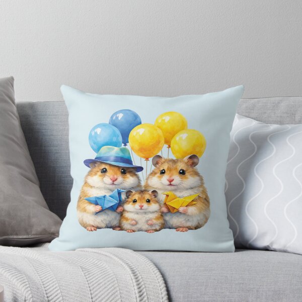 Item preview, Realistic painting of hamster family with balloons designed and sold by the artedivino.