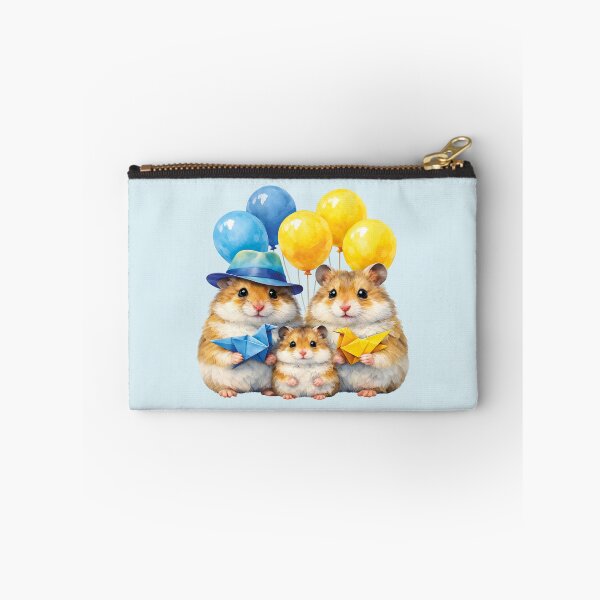 Item preview, Realistic painting of hamster family with balloons designed and sold by the artedivino.