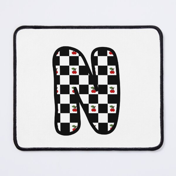 Item preview, Checkered Pattern “N” with Cherries designed and sold by SoaringMoon.