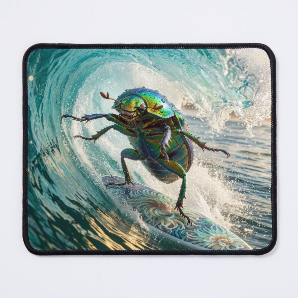 Item preview, Jewel Scarab Beetle Riding a Sea Anemone Surfboard designed and sold by Tridentulus.