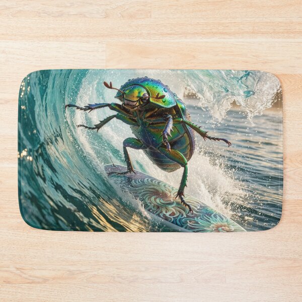 Item preview, Jewel Scarab Beetle Riding a Sea Anemone Surfboard designed and sold by Tridentulus.