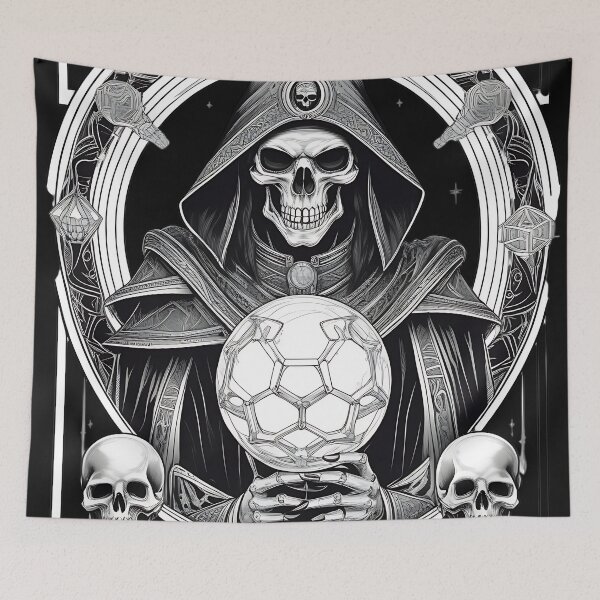 Item preview, Gothic Lich Necromancer Crystal Ball Engraving designed and sold by DarkOriginArts.