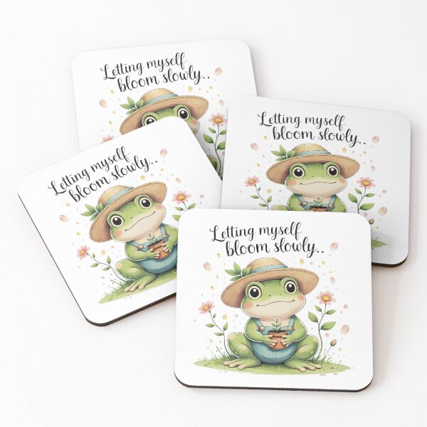 Item preview, Letting Myself Bloom Slowly Cute Frog Spring Cottagecore designed and sold by AQUILAKREO.