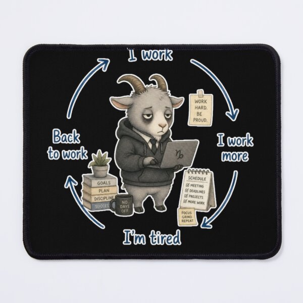 Item preview, Workaholic Goat Meme designed and sold by AMS.
