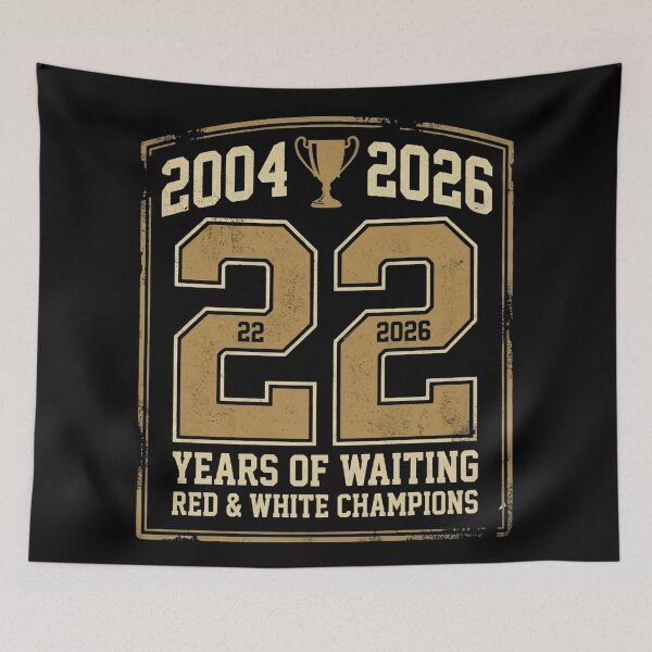 Item preview, Arsenal Champions Shirt 2026 – 22 Years of Waiting Red & White Champions Tee, Vintage Arsenal Premier League Champions Shirt, Retro Football Fan Gift, Soccer Champion T-Shirt designed and sold by Basma Designs | Funny Shirts, Stickers & Mugs.