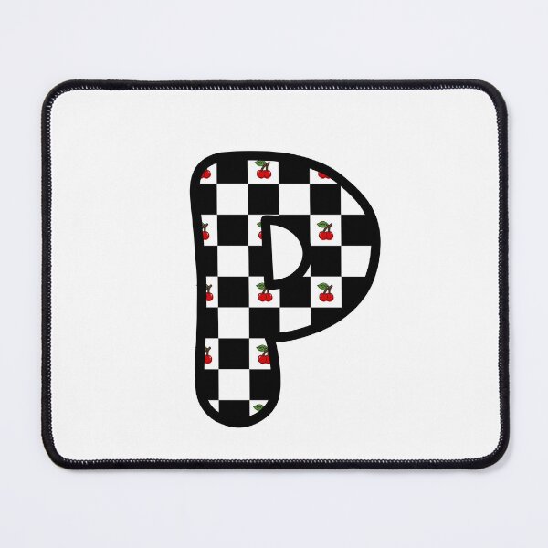 Item preview, Checkered Pattern “P” with Cherries designed and sold by SoaringMoon.