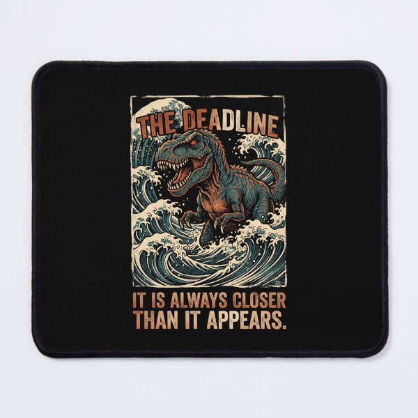Item preview, The Deadline Always Closer Than It Appears T Rex Wave Artwork designed and sold by Fenay Designs.