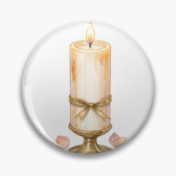 Item preview, Elegant Watercolor Ivory Candle & Gold Ribbon designed and sold by LuminaArtRO.