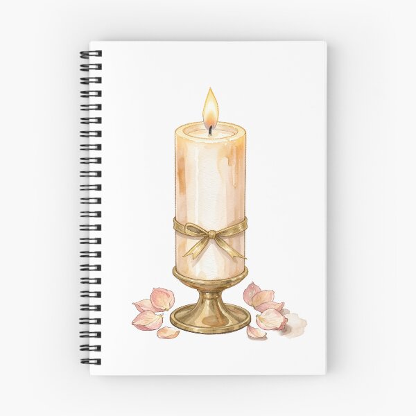 Item preview, Elegant Watercolor Ivory Candle & Gold Ribbon designed and sold by LuminaArtRO.