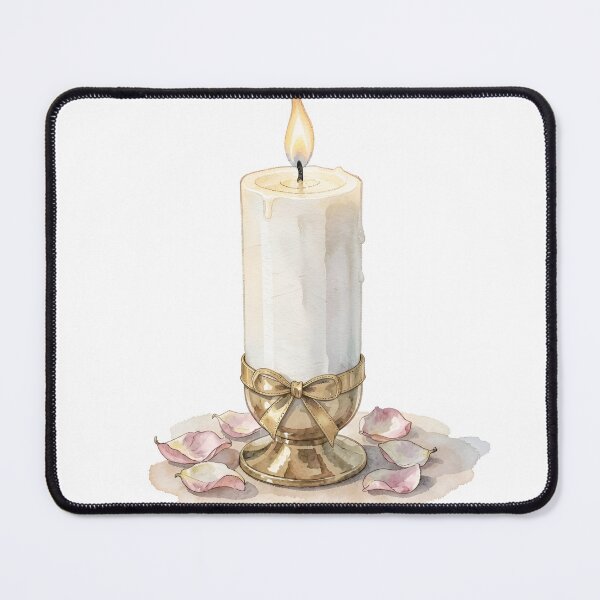Item preview, Elegant Watercolor White Candle & Dripping Wax designed and sold by LuminaArtRO.