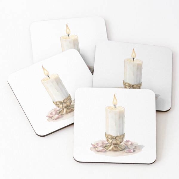 Item preview, Elegant Watercolor White Candle & Dripping Wax designed and sold by LuminaArtRO.