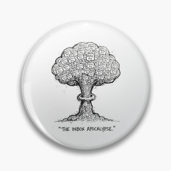 Item preview, The Inbox Apocalypse Email Mushroom Cloud Line Art Graphic designed and sold by Fenay Designs.