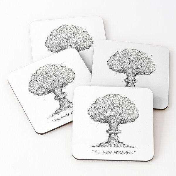Item preview, The Inbox Apocalypse Email Mushroom Cloud Line Art Graphic designed and sold by Fenay Designs.