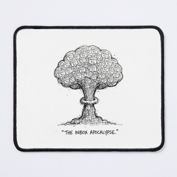 Item preview, The Inbox Apocalypse Email Mushroom Cloud Line Art Graphic designed and sold by Fenay Designs.