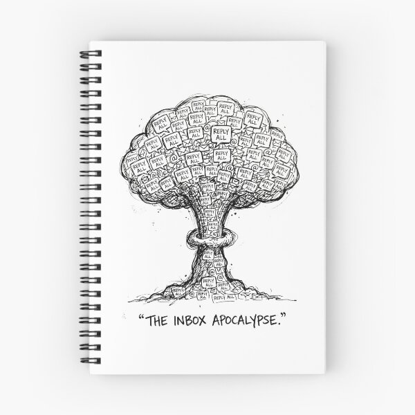 Item preview, The Inbox Apocalypse Email Mushroom Cloud Line Art Graphic designed and sold by Fenay Designs.