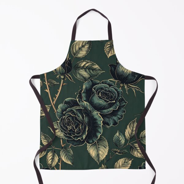 Item preview, Victorian Gothic Rose Forest Green Gold Seamless Pattern designed and sold by Grainwork.