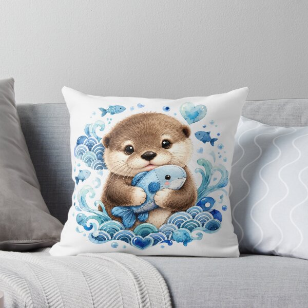 Item preview, Watercolor Splash - Baby Otters designed and sold by BlackBullWarrior.