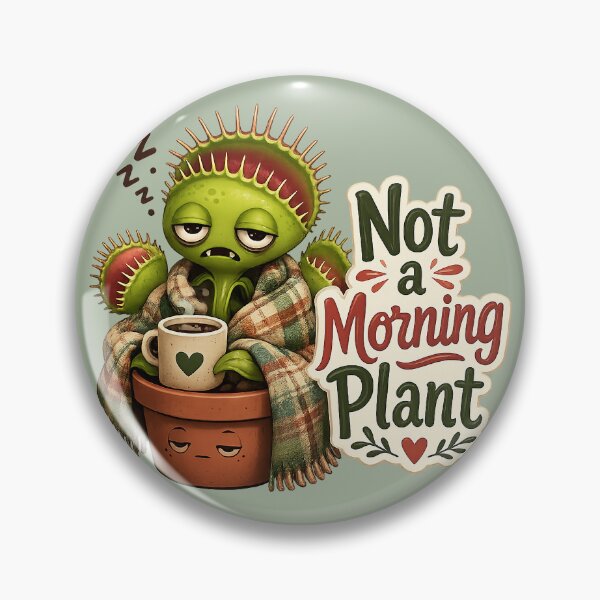 Item preview, Sleepy Venus Flytrap Sticker – Not a Morning Plant Funny Plant Lover Coffee Sticker designed and sold by YuliaHulia.