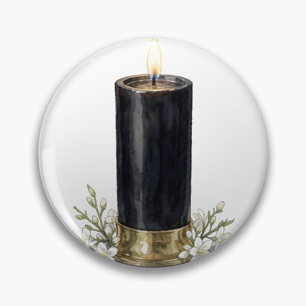 Item preview, Elegant Watercolor Midnight Black Candle & White Flowers designed and sold by LuminaArtRO.