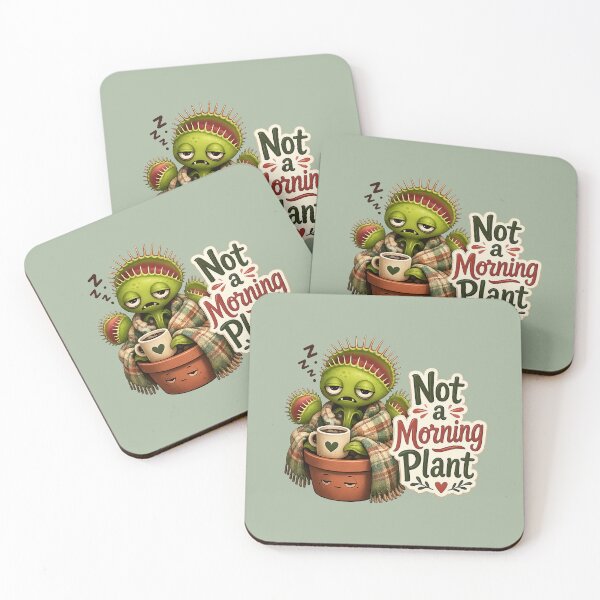 Item preview, Sleepy Venus Flytrap Sticker – Not a Morning Plant Funny Plant Lover Coffee Sticker designed and sold by YuliaHulia.
