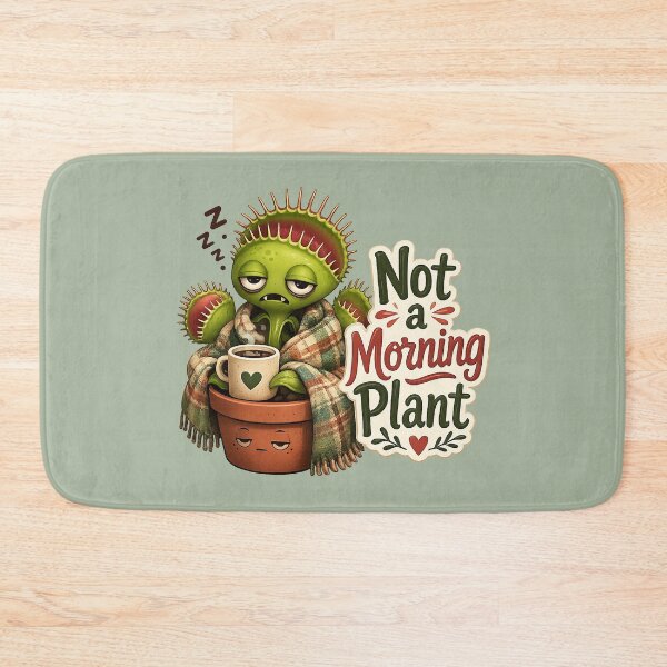 Item preview, Sleepy Venus Flytrap Sticker – Not a Morning Plant Funny Plant Lover Coffee Sticker designed and sold by YuliaHulia.