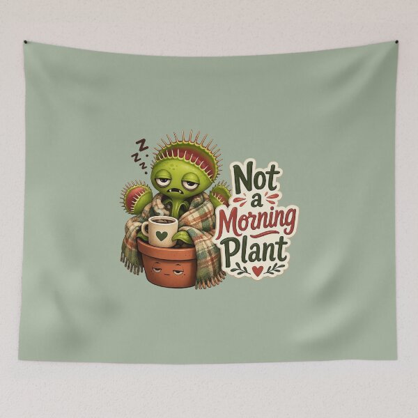 Item preview, Sleepy Venus Flytrap Sticker – Not a Morning Plant Funny Plant Lover Coffee Sticker designed and sold by YuliaHulia.