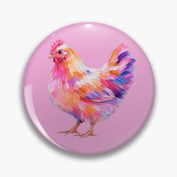 Item preview, Modern Folk Dreamy Neon Chicken – Abstract Impasto Bird Art designed and sold by byaga.