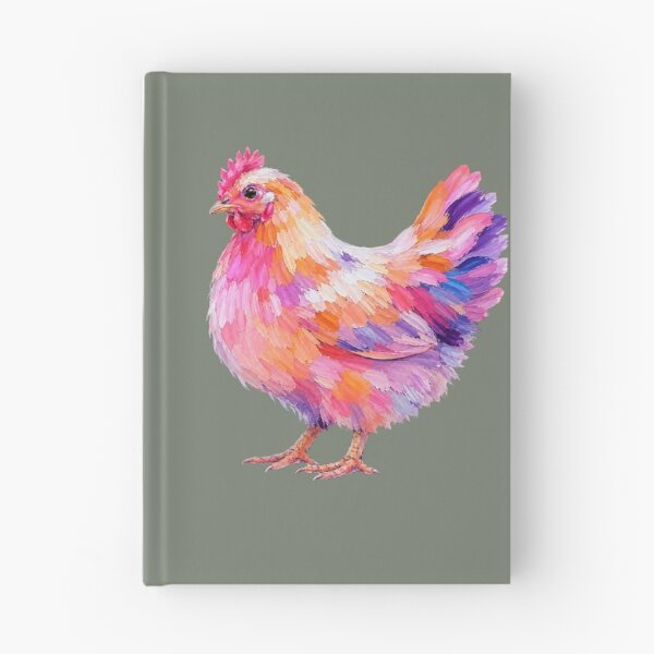 Item preview, Modern Folk Dreamy Neon Chicken – Abstract Impasto Bird Art designed and sold by byaga.