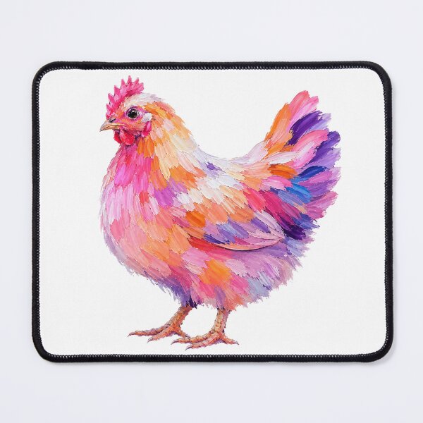 Item preview, Modern Folk Dreamy Neon Chicken – Abstract Impasto Bird Art designed and sold by byaga.