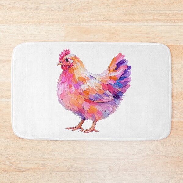 Item preview, Modern Folk Dreamy Neon Chicken – Abstract Impasto Bird Art designed and sold by byaga.