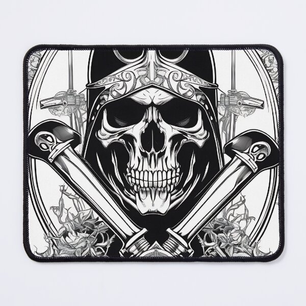 Item preview, Gothic Knight Crusader Skull Crossed Swords Engraving designed and sold by DarkOriginArts.