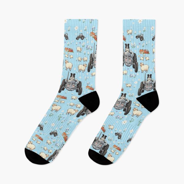 Item preview, Sunny Fields Farm Grey Fergie & friends repeat pattern  designed and sold by Printfantasia .