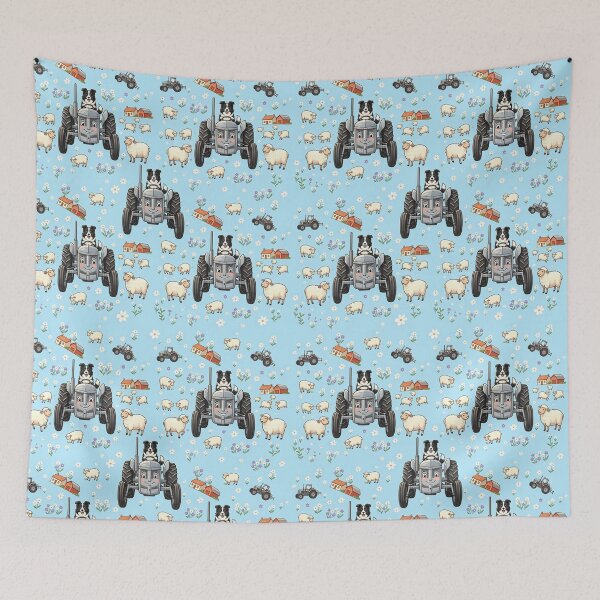 Item preview, Sunny Fields Farm Grey Fergie & friends repeat pattern  designed and sold by Printfantasia .
