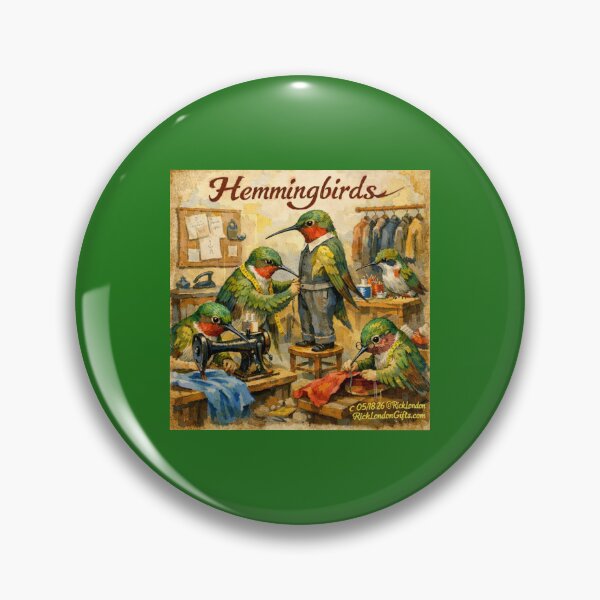 Item preview, Hemmingbirds – A Whimsical Tailor Shop Cartoon designed and sold by Rick London Gifts.