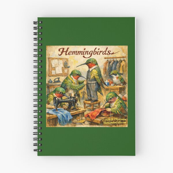 Item preview, Hemmingbirds – A Whimsical Tailor Shop Cartoon designed and sold by Rick London Gifts.