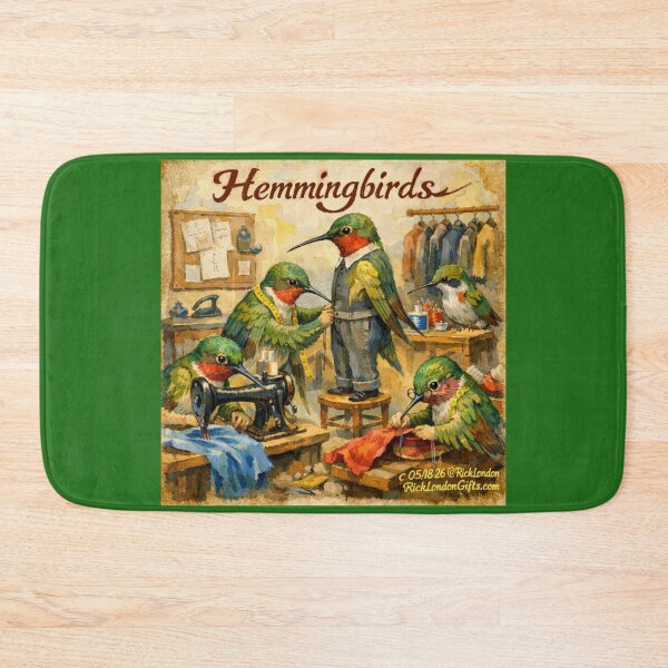 Item preview, Hemmingbirds – A Whimsical Tailor Shop Cartoon designed and sold by Rick London Gifts.