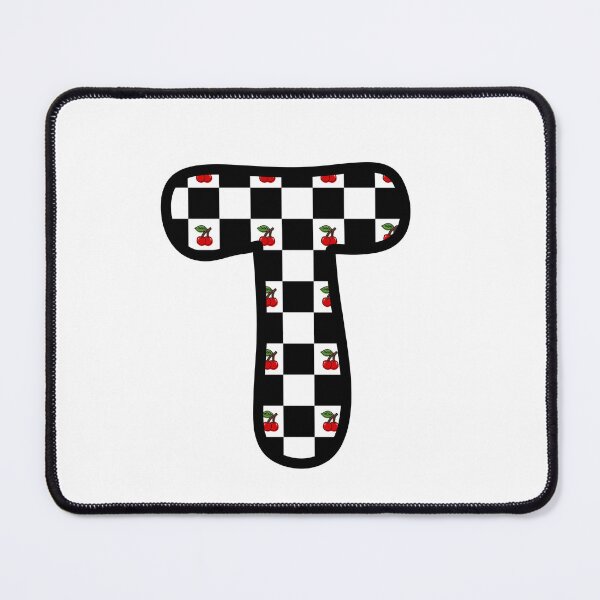Item preview, Checkered Pattern “T” with Cherries designed and sold by SoaringMoon.