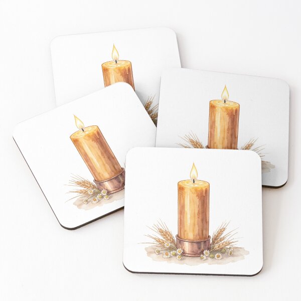 Item preview, Warm Watercolor Amber Candle & Chamomile designed and sold by LuminaArtRO.