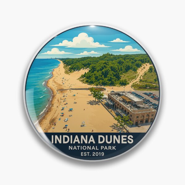 Item preview, Indiana Dunes National Park Retro Lakeshore Sticker designed and sold by Gideon Emmerich.