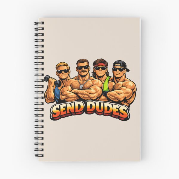 Item preview, Send Dudes Funny Parody Design | Muscular Macho Men Meme Illustration designed and sold by WordPlayStudio.